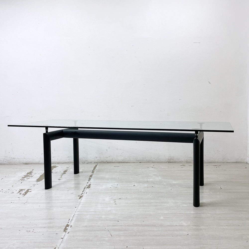 カッシーナ Cassina ル・コルビジェ LC6 ダイニングテーブル ターブル テューブ ダヴィオン テーブル 6 TABLE TUBE D’AVION ガラス天板 W225×D85cm ブラック 定価￥1,111,000- ●