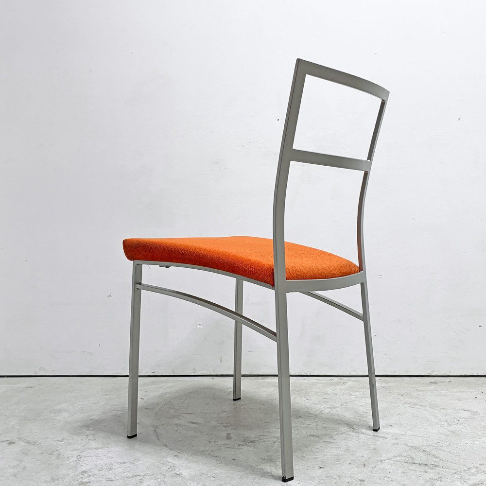 カリガリス Calligaris ダイニングチェア ファブリック スチール オレンジ系 シルバー イタリア モダンスタイル B ●