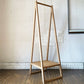 無印良品 MUJI 木製コートハンガー ハンガーラック タモ材 棚板付 H150cm ナチュラル 廃番 ◎