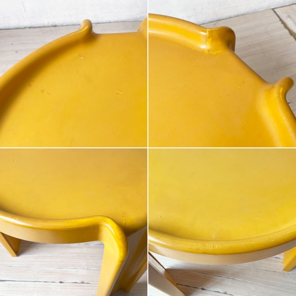 カルテル KARTELL ネストテーブル サイドテーブル スタッキング 3点セット オレンジ ビンテージ ジオット・ストッピーノ Giotto Stoppino 希少 ★