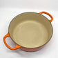 ルクルーゼ LE CREUSET ココットロンド 両手鍋 24cm オレンジ 替えツマミ付き 鋳物 フランス ●