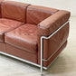 カッシーナ Cassina LC2 ソファ 3シーター ポリエステルパッディング仕様 グランフォール イ・マエストリ ル・コルビュジェ ブラウン系×クローム MoMA永久所蔵品 参考価格：220万相当 ●