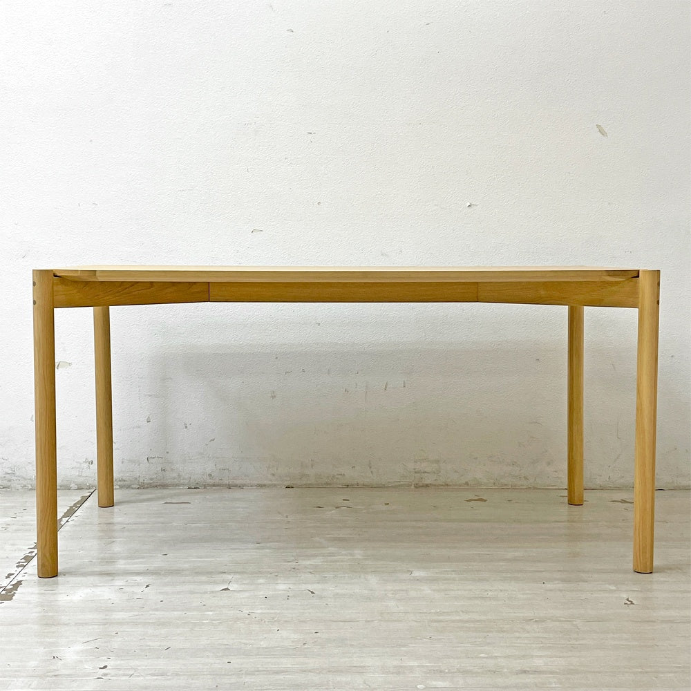 カリモクニュースタンダード Karimoku キャストール ダイニングテーブル CASTOR TABLE 150 国産ナラ材 ピュアオークカラー ナチュラル  定価\145,200- A ●
