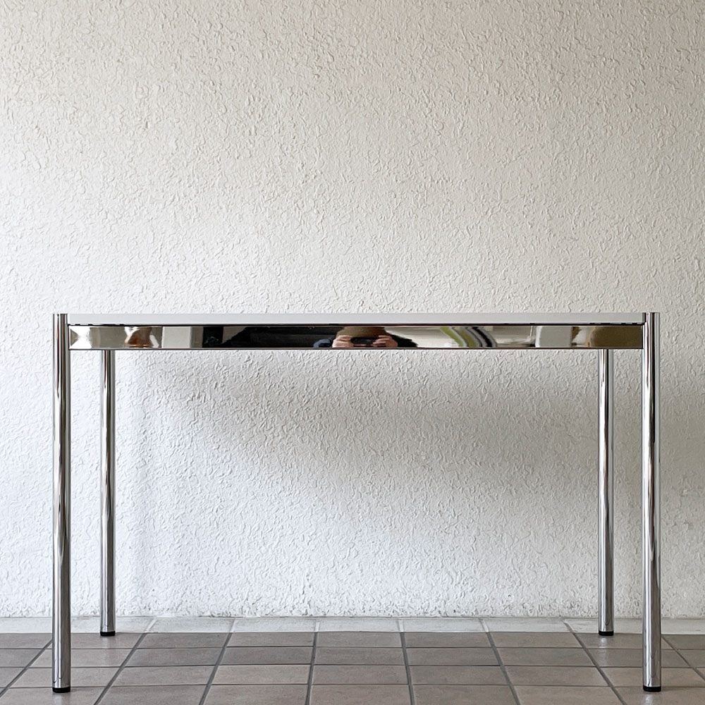 USMハラー USM Haller モジュラーファニチャー USMハラーテーブル デスク W120 x D65cm  パールグレーラミネート (ホワイト) モダンデザイン ◇