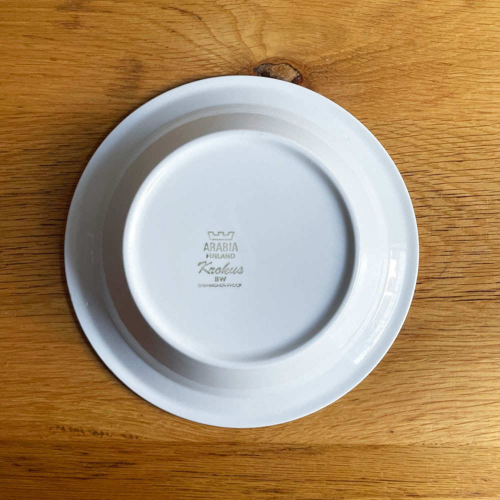 アラビア ARABIA クロッカス Krokus ディーププレート スープボウル 20cm ブラック エステリ・トムラ ビンテージ 北欧食器 B ♪