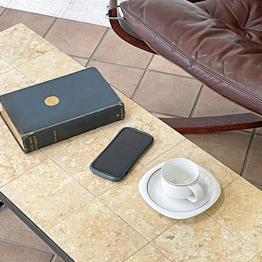 イデー IDEE マクタン MACTAN コーヒーテーブル ローテーブル 天然石 スチール ブラック 定価約5万円 廃番 ◇