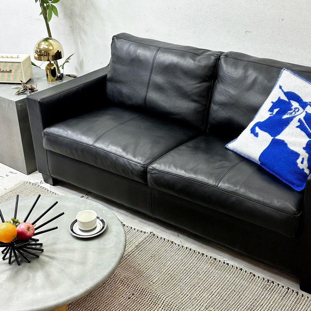 アイラーセン eilersen ヴィテッセ 2p ソファ VITESSE SOFA 本革 ブラック 2シーター モダンデザイン デンマーク 美品 ●