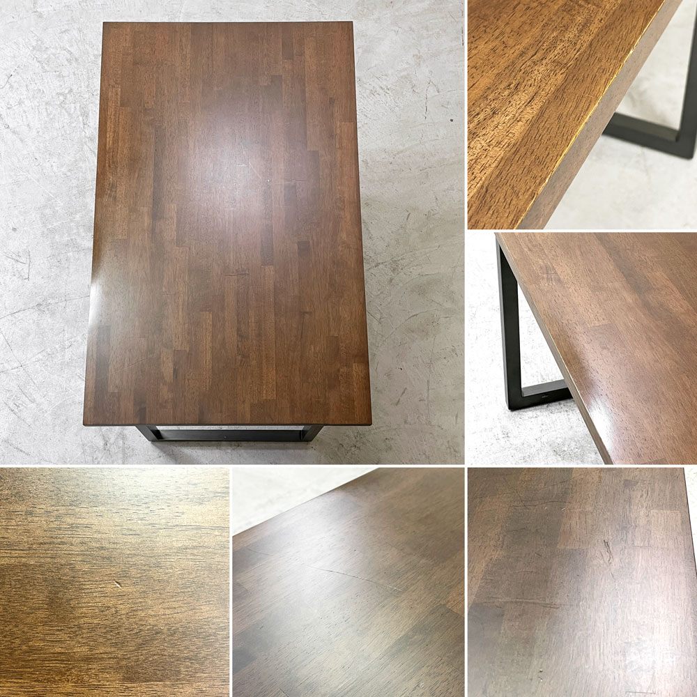 プレダクツ PREDUCTS フォレスト デスク Forest Desk W120cm ラバーウッド ダークブラウン スチールレッグ ラップトップトレイ×2枚付き ●