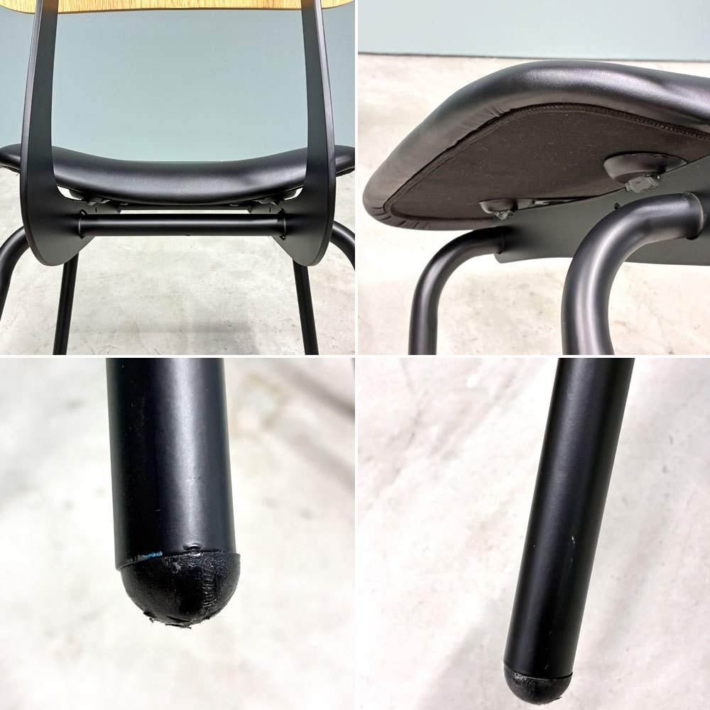 タイムレスコンフォート TIMELESS COMFORT エクリュクス ecruxe コンテチェア CONTE CHAIR PVCレザー オーク材 プライウッド 定価￥27,500- ◎
