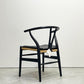 カールハンセン＆サン Carl Hansen & Son CH24 Yチェア ブラックラッカー × ペーパーコード オーク材 レザークッション付属 座面高43cm ハンス・J・ウェグナー 北欧 デンマーク ●