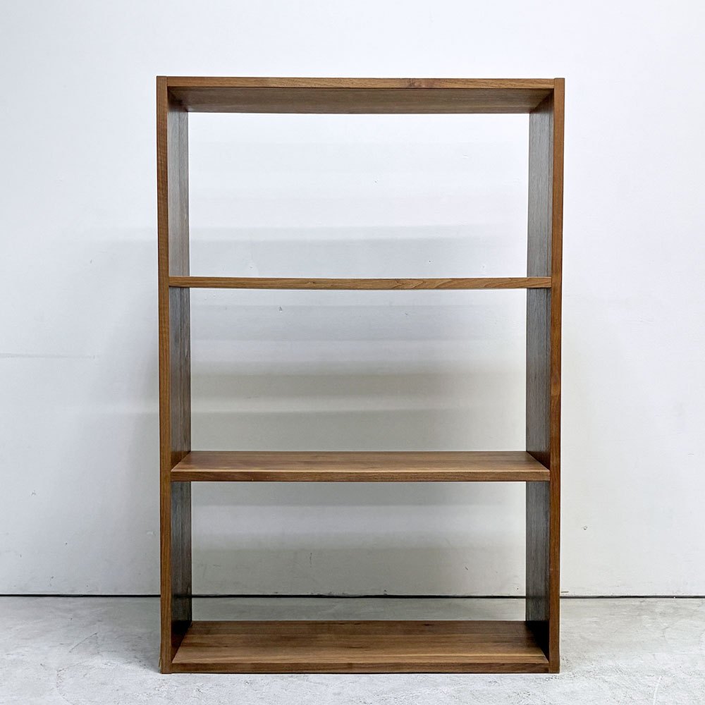 無印良品 MUJI スタッキングシェルフ ワイド 1列3段 ウォールナット材 オープンシェルフ 飾り棚 定価￥25,900- ●