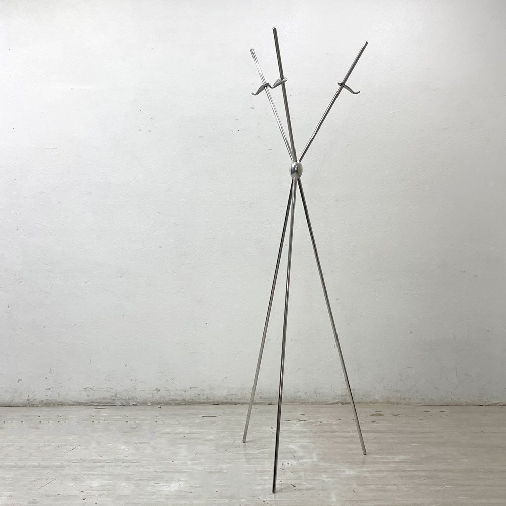 スピンダー・デザイン Spinder Design ミニマリスティック コートラック Minimalistic Coat Rack コートハンガー ハンガーラック ステンレス アルミニウム 3本脚 F.A. Porsche ミニマル モダン オランダビンテージ ●