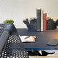 USMハラー USM Haller モジュラーファニチャー Modular Furniture ハラーテーブル ワークテーブル W150 ガラス天板 ブルー系 スイス ◇