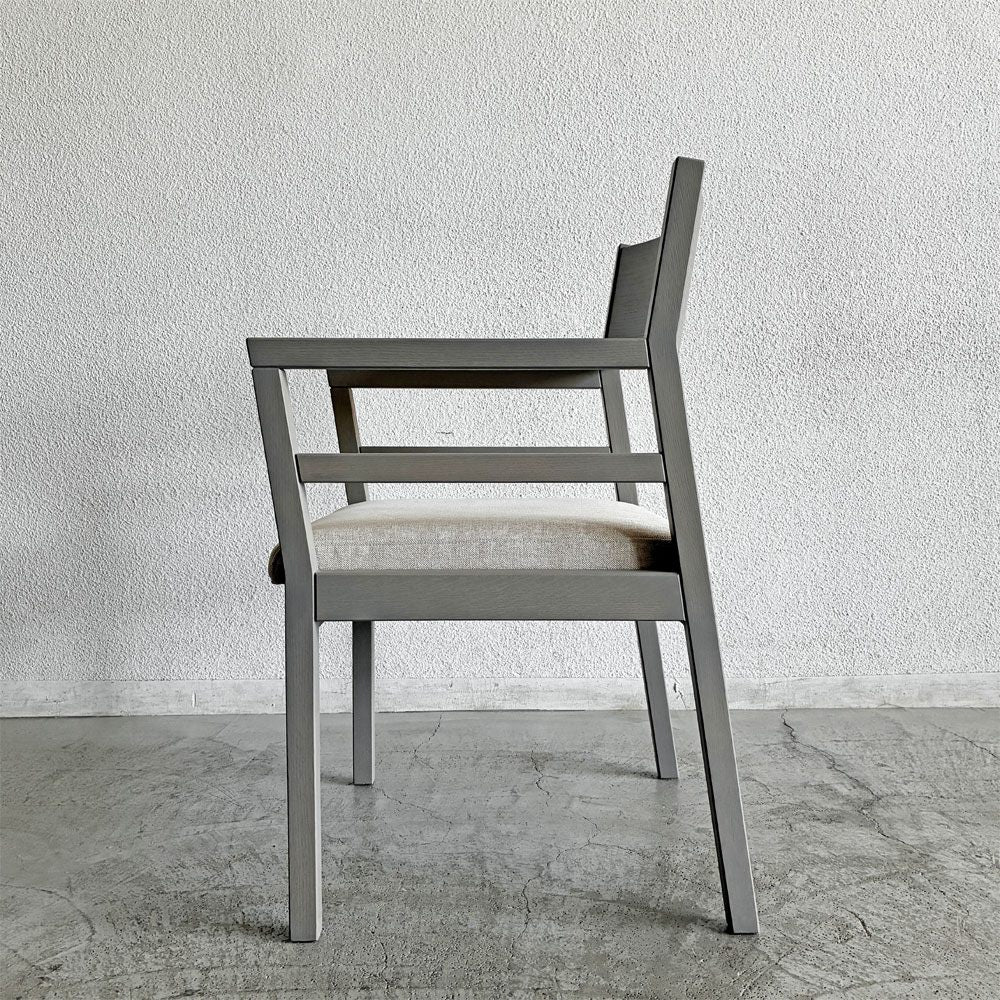 マスターウォール MASTERWAL グレイズ GRAY'S ARM CHAIR アームチェア ホワイトオーク材 ライトグレー ファブリック座面 アイボリー系 廃番仕様 展示品 〓
