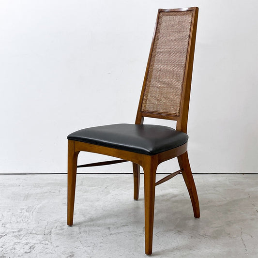 レーン LANE リズム Rhythm ハイバックチェア ウォールナット材 ラタンバック サイドチェア USビンテージ 60's Vinatge ミッドセンチュリーモダン B ●