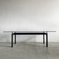 カッシーナ Cassina ターブル・テューブ・ダヴィオン 6 TABLE TUBE D’AVION LC6 ダイニングテーブル クリアガラス天板 ブラック脚 W225×D85cm ル・コルビジェ 定価￥1,111,000- 未使用品 〓