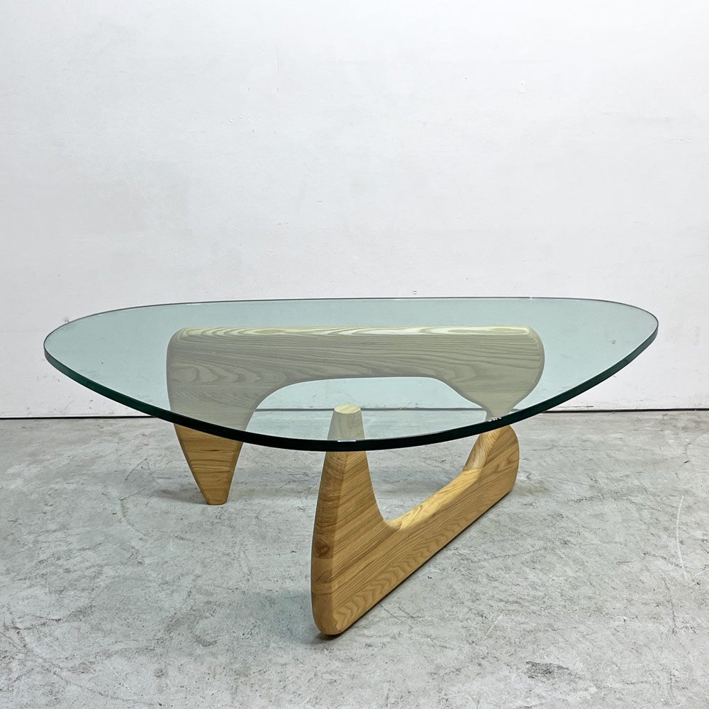 イサムノグチ Isamu Noguchi コーヒーテーブル Coffee Table ガラス天板 厚19mm リプロダクト品 デザイナーズ家具 名作 ●