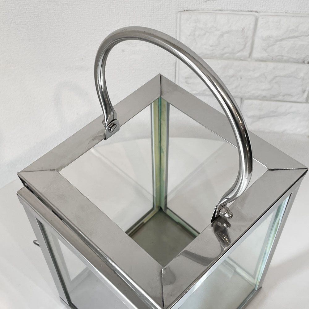 アトリエジュンコ Atelier Junko ガラス×スチール ランタン キャンドルホルダー Ｈ26cm ヨーロピアンクラシカル ◎