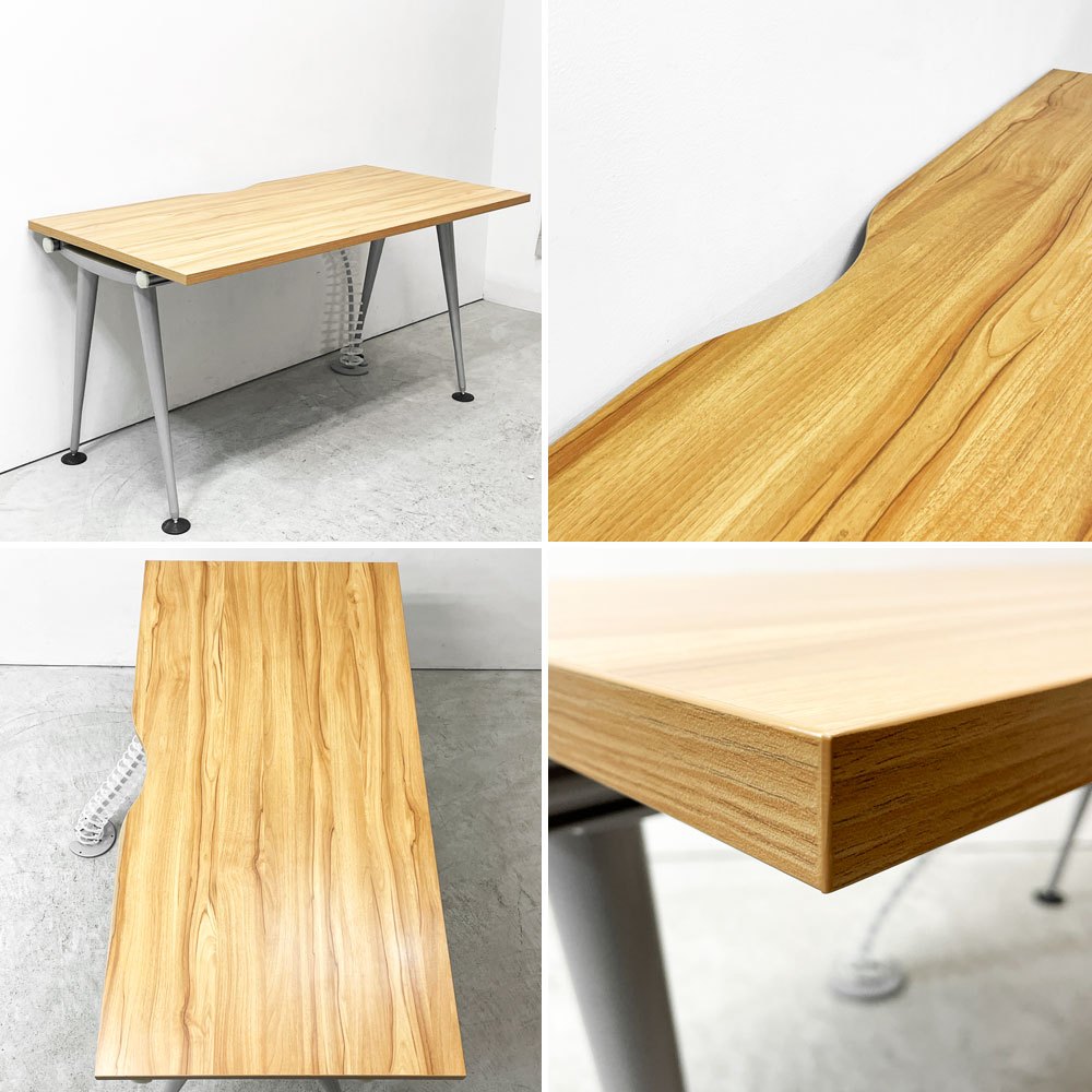 ハーマンミラー Herman Miller アバックエンバイロメンツ ABAK ミーティングテーブル デスク W140cm オークカラー ケーブルスパイン付き ティム・ウォレス A●