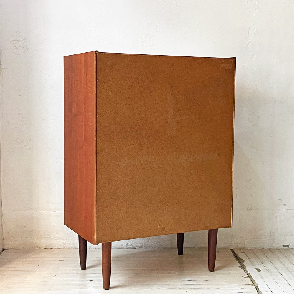 北欧ビンテージ Scandinabian Vintage チェスト キャビネット 6ドロワーズ チーク材 H101cm デンマーク 北欧家具 鍵欠品 ★