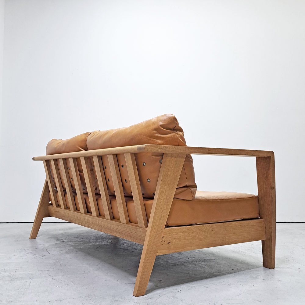 シギヤマ家具 SHIGIYAMA グリーン GREEN ローズマリー 2Pソファ ROSEMARY LOVE SOFA 本革 キャメル オーク無垢材 岩倉榮利 ●