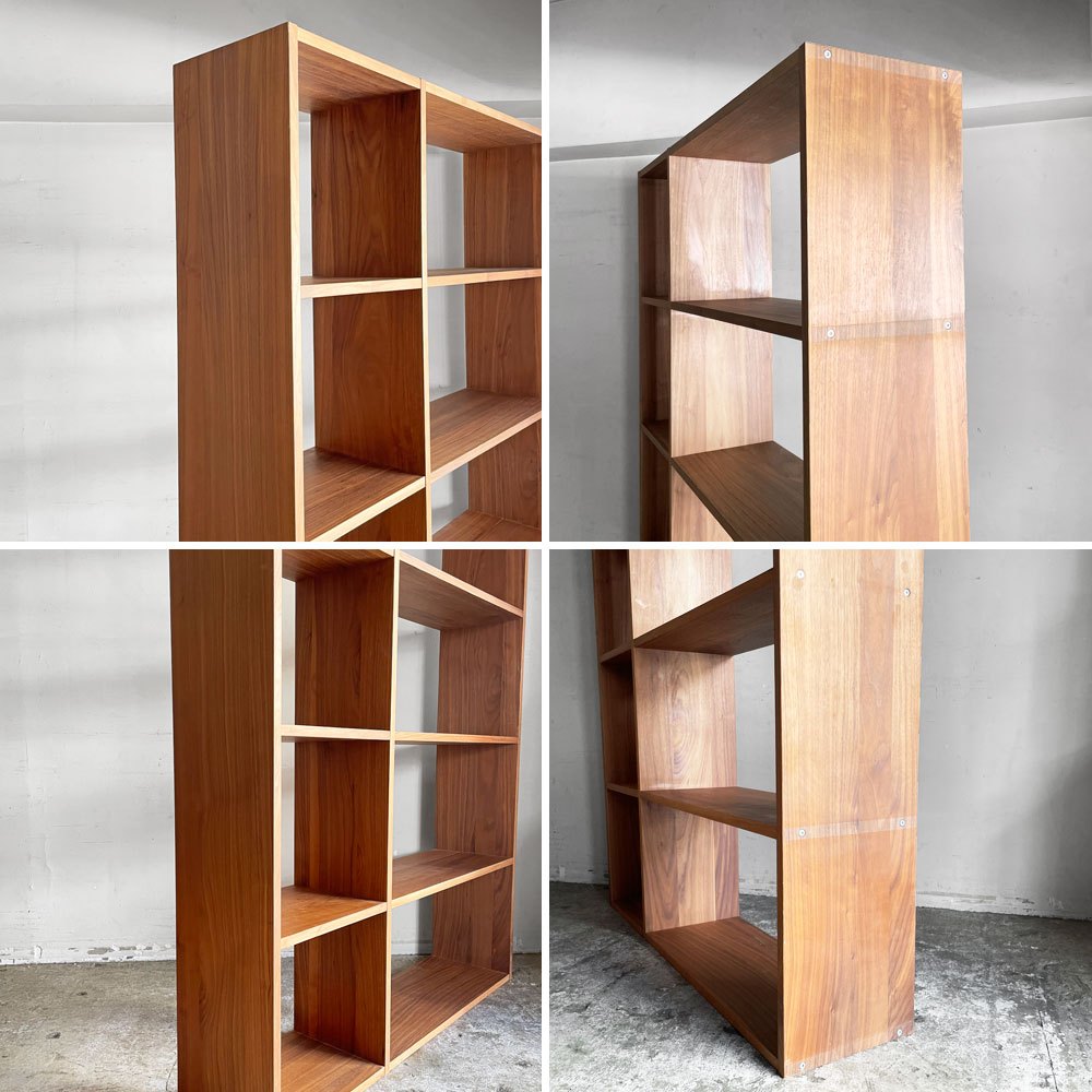 無印良品 MUJI スタッキングシェルフ 5段 + 追加 ワイド5段 + 引出し4段 + 引出し2段 + 引出し4個 ウォールナット材 オープンシェルフ 本棚 参考定価￥75,770- ■