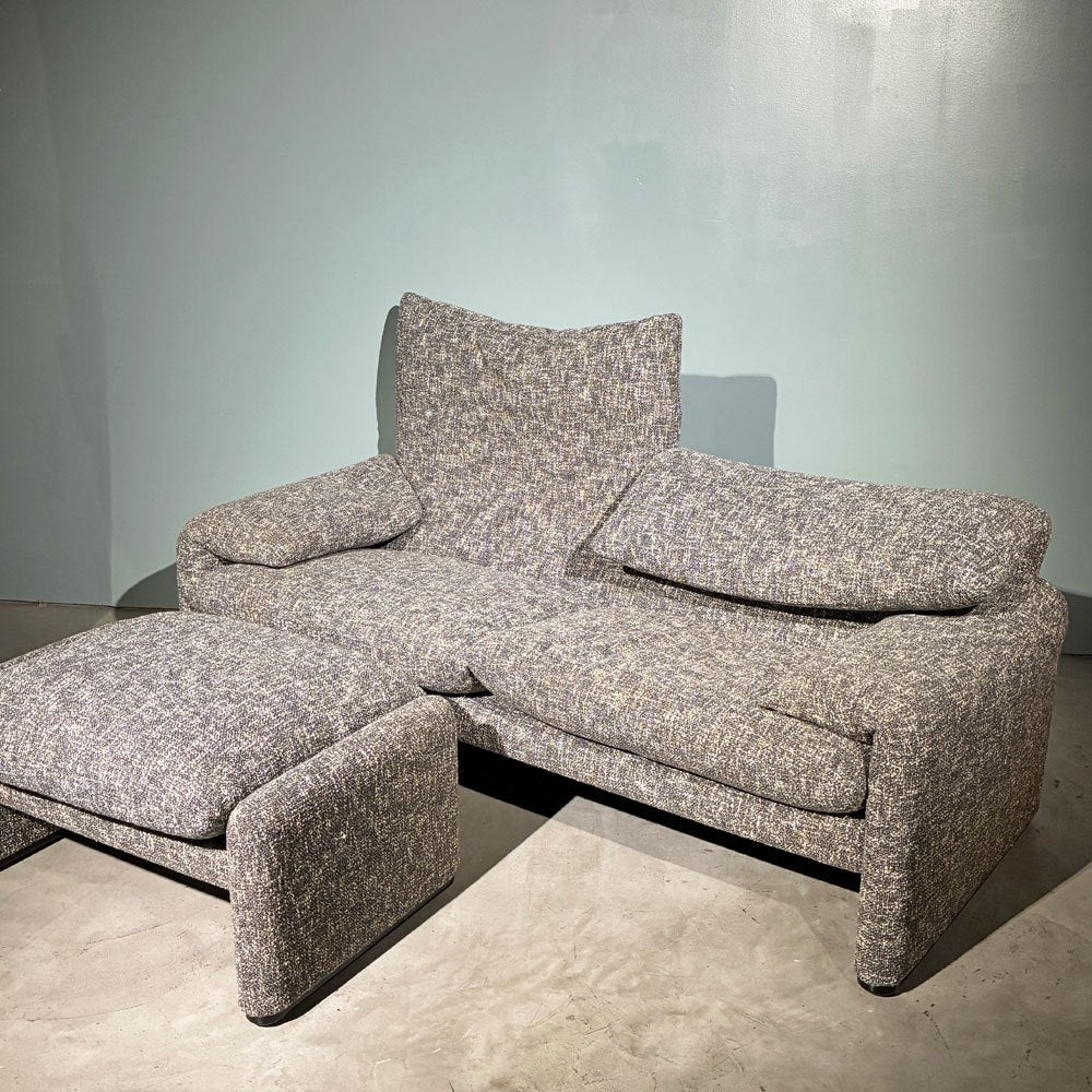 カッシーナイクスシー Cassina ixc. マラルンガ MARALUNGA 675-2PW 2人掛け ワイドソファ ヴィコ・マジストレッティ グレー系 ミックスファブリック MoMA ◎
