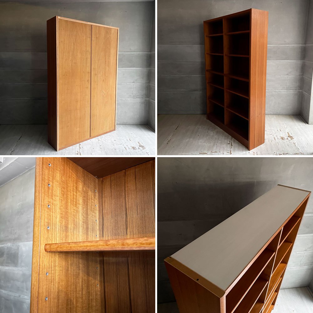 ジャパンビンテージ Japan Vintage チーク材 ブックシェルフ 本棚 オープンシェルフ 飾り棚 北欧デザイン 棚板可動式 ♪