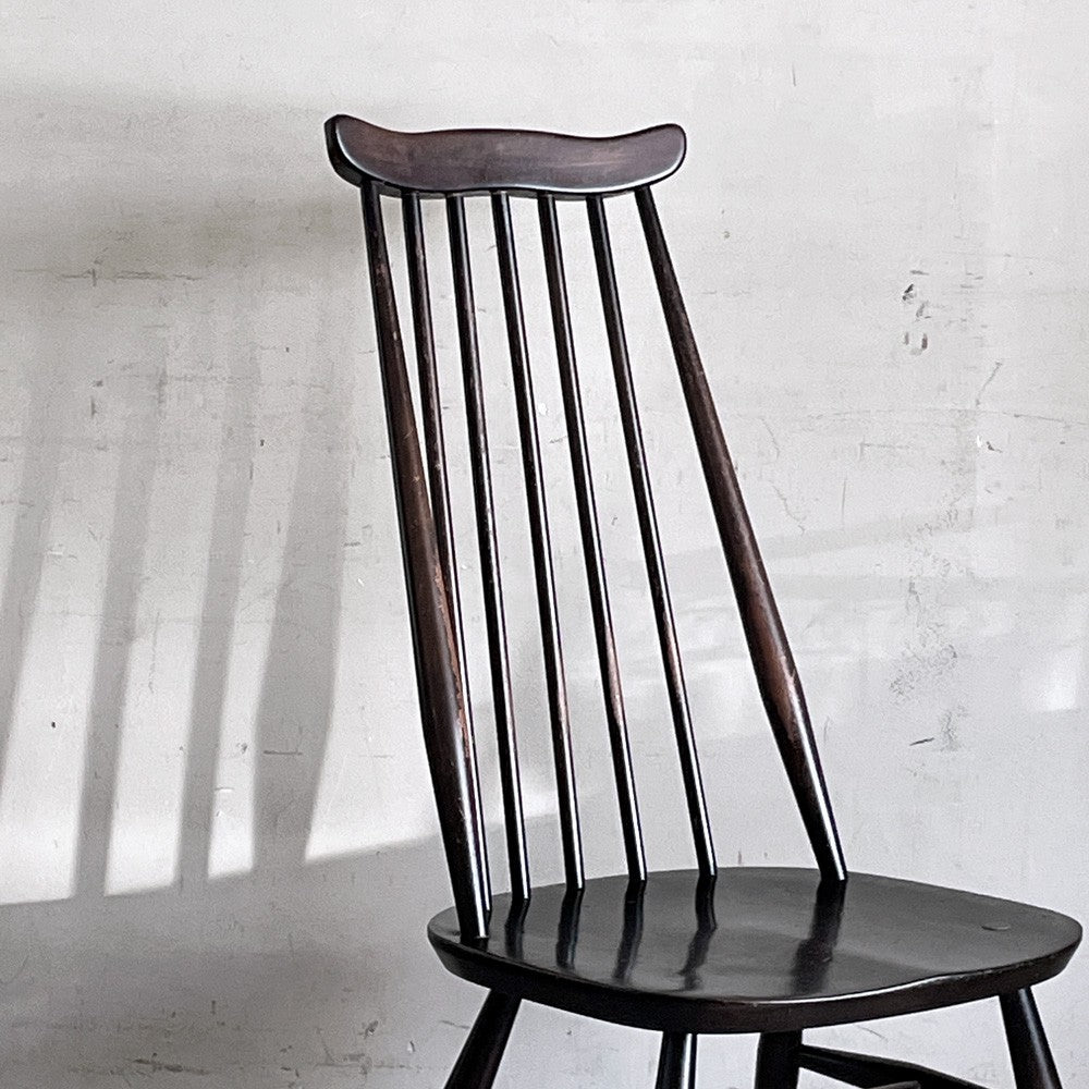 アーコール Ercol ゴールドスミス ダイニングチェア コロニアル ハイバック エルム材 ダークブラウン UKビンテージ 英国 ■