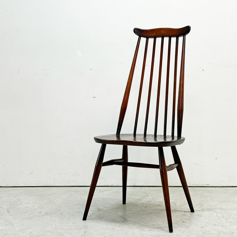 アーコール Ercol ゴールドスミス ダイニングチェア コロニアル ハイバック スティックバック エルム材 UKビンテージ 英国家具 ●