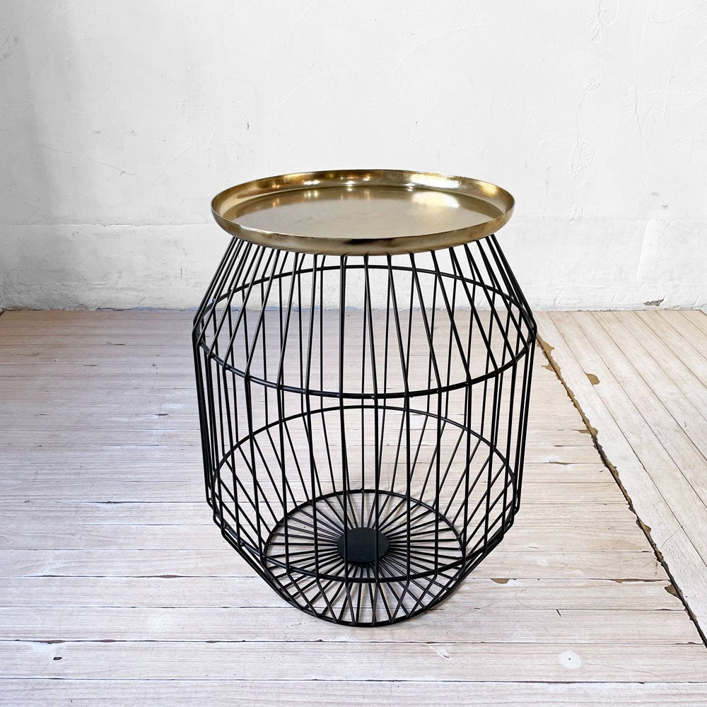ホワイトレーベルリビング White Label Living ナウト サイドテーブル NOUT side table ワイヤー ゴールド×ブラック モダン オランダ ★