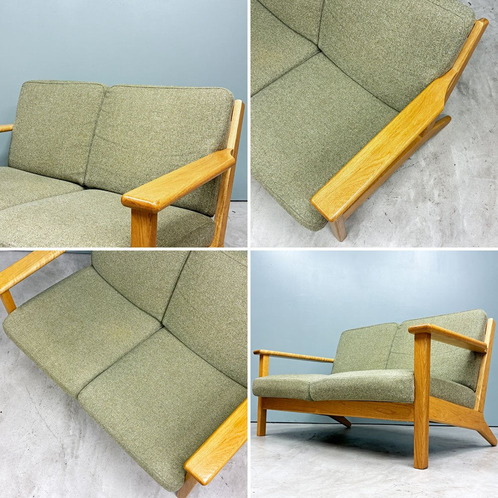ウニコ unico ヴィスカ VISKA 2Pソファ カバーリング オーク材 W124cm ナチュラルカラー グリーンファブリック 北欧デザイン 廃番 ◎
