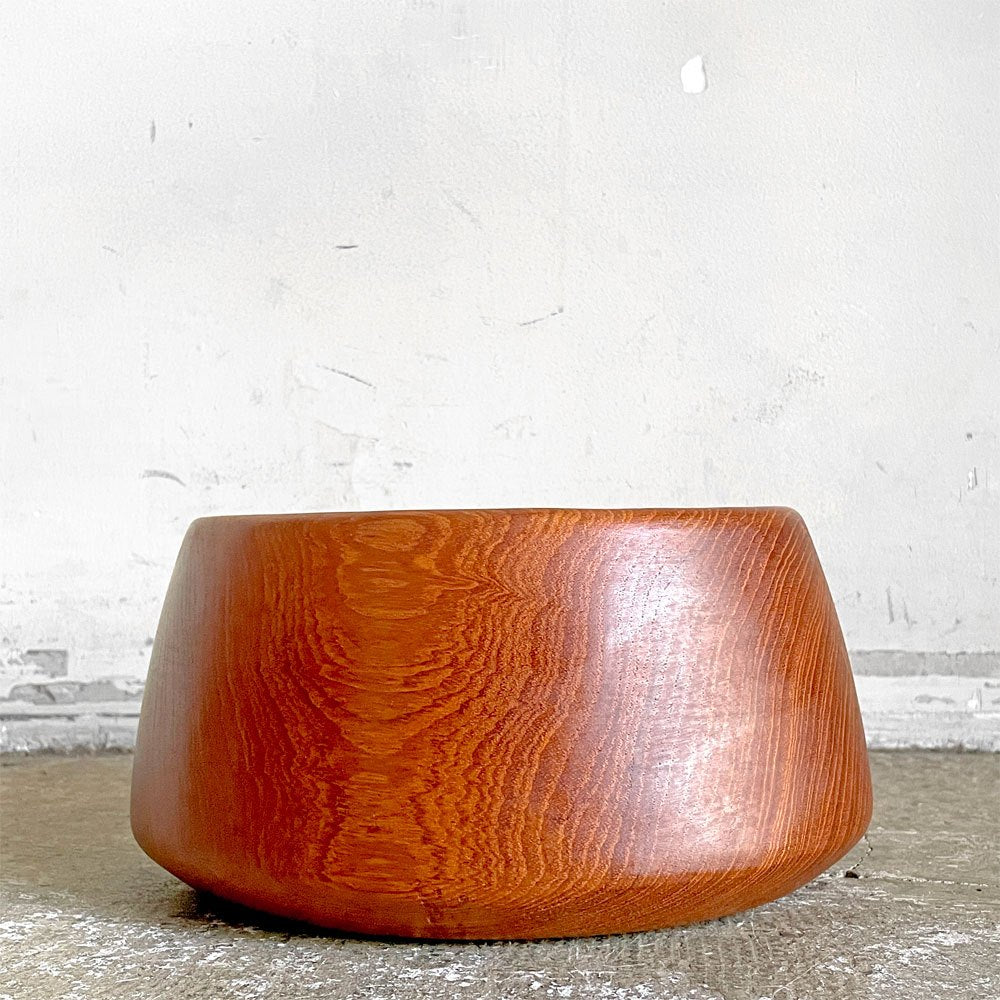 北欧ビンテージ チーク無垢材 ボウル サラダボウル 大皿 深皿 北欧雑貨 Φ25cm ■