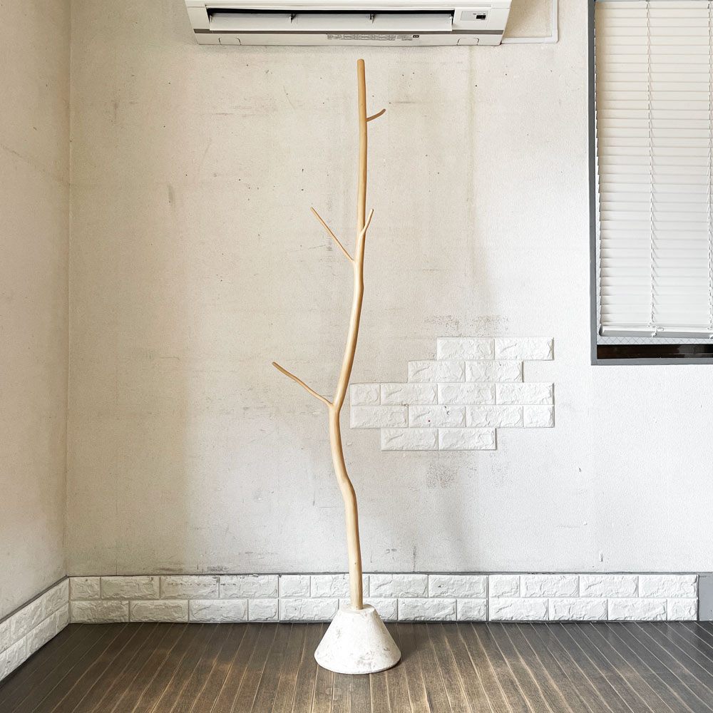 イデー IDEE ウッデンコートツリー Wooden Coat Tree コートスタンド コートハンガー タマリン材×マクタン石 H183cm 定価￥33,000- ◎