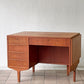 北欧ビンテージ Scandinavian Vintage チーク材 デスク 片袖机 5ドロワー 片バタフライ 北欧家具 デンマーク ◇