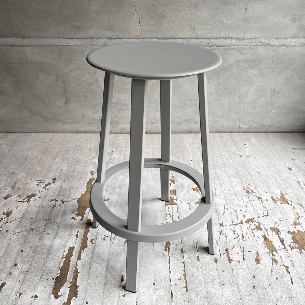 ヘイ HAY リボルバー バースツール ロー REVOLVER BAR STOOL LOW H65cm スカイグレー 回転式座面 レオン・ランズメイヤー デンマーク B ♪