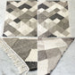 ノーチェ NOCE ウールモザイクラグ WOOL MOSAIC RUG 手機織り インドキリム ラグマット インド綿 197 × 146 cm ブラウン系 ●