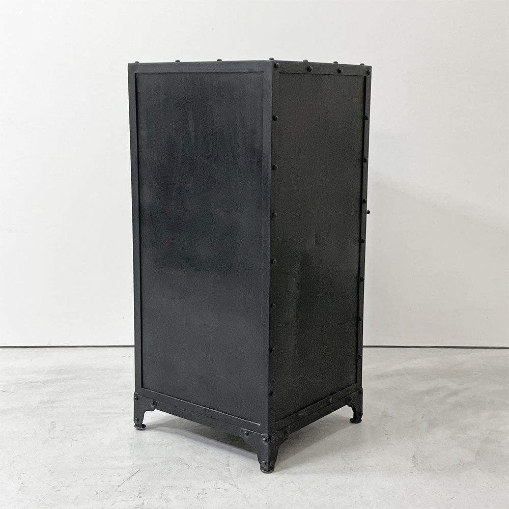 アナザーライフ Another Life アイアンサイドキャビネット IRON SIDE CABINET シェルフ 2段 1ドア ブラック インダストリアル 工業系 定価￥52,800- ●