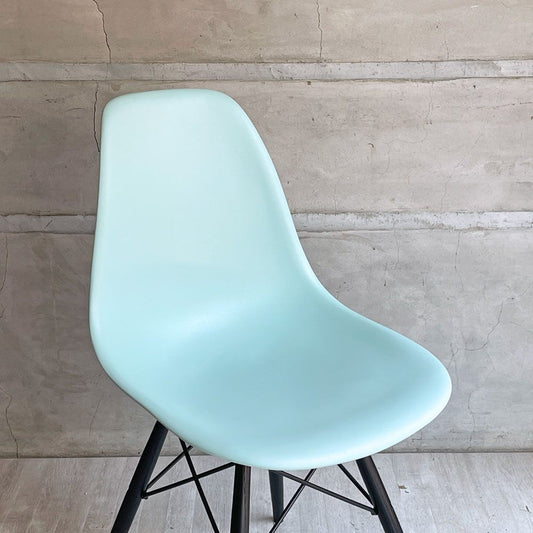 ハーマンミラー HermanMiller サイドシェルチェア ドゥエルレッグ DSW アクアスカイ × エボニー ポリプロピレン製 イームズ ミッドセンチュリー ♪