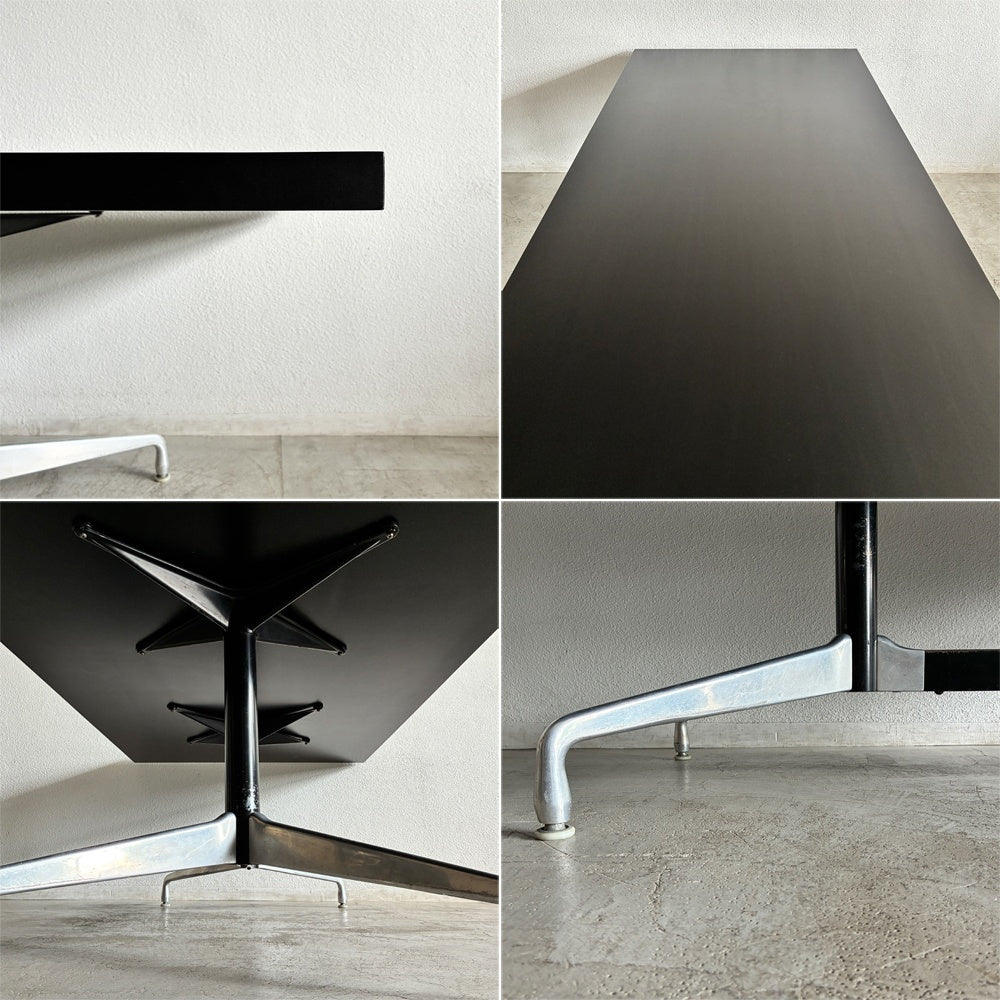 ハーマンミラー Herman Miller イームズ Eames セグメンテッドベース レクタンギュラー テーブル W230×D110×H71cm ブラック ビンテージ ダイニングテーブル デスク ミーティングテーブル オフィス 会議用 参考価格65万円～ 〓