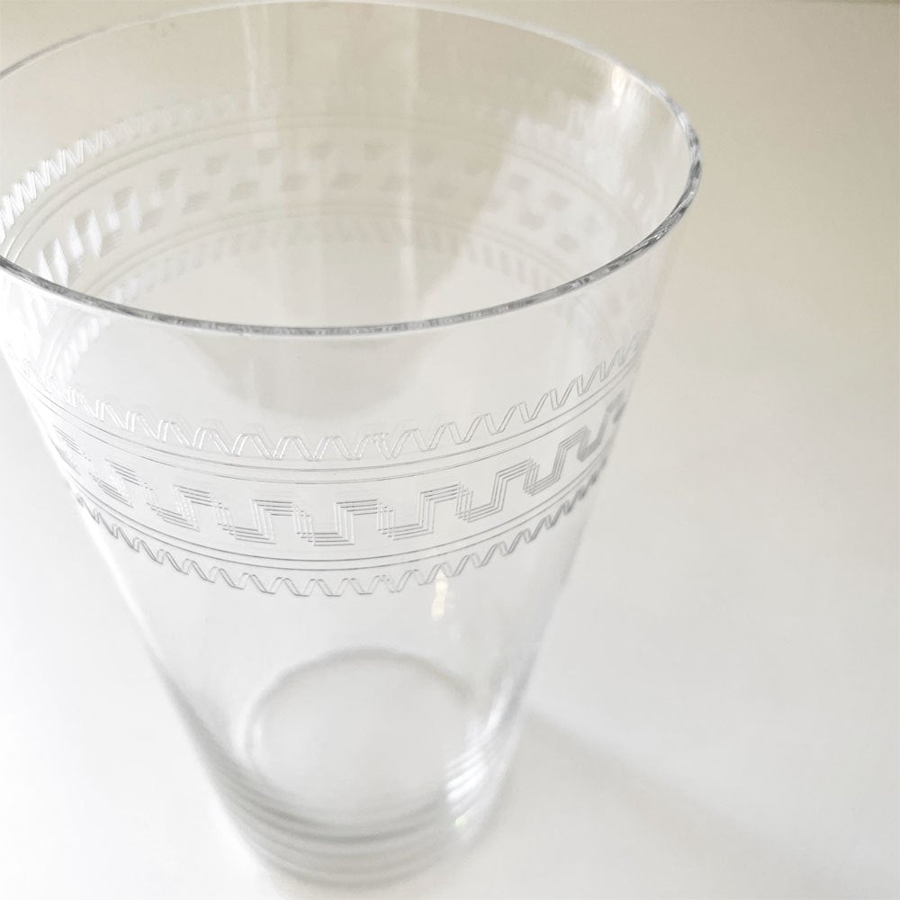 オールドバカラ Baccarat グレック Grecque ゴブレット タンブラーグラス H14cm エッチング ギリシャ模様 クリスタルガラス フランスビンテージ B ◎