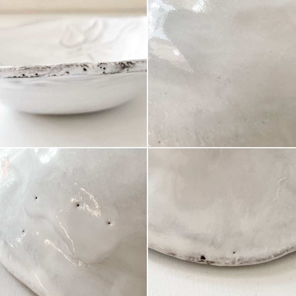 アスティエ・ド・ヴィラット Astier de Villatte フルール Fleurs スモールスーププレート 蝶 19.5cm ナタリー・レテ フランス 定価￥18,150- ◎