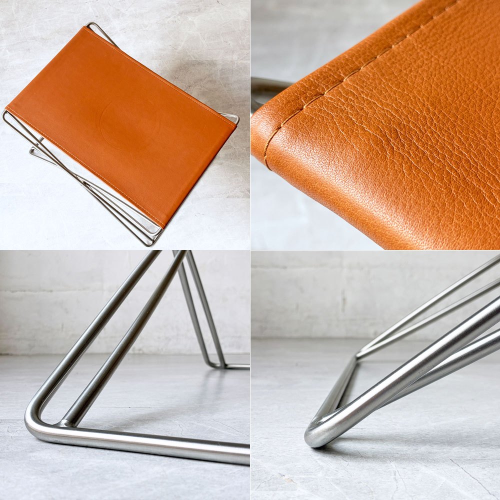 フレデリシア Fredericia ジェイジー フォールディングスツール JG Folding Stool コニャック レザー 折りたたみ デンマーク 北欧家具 ★