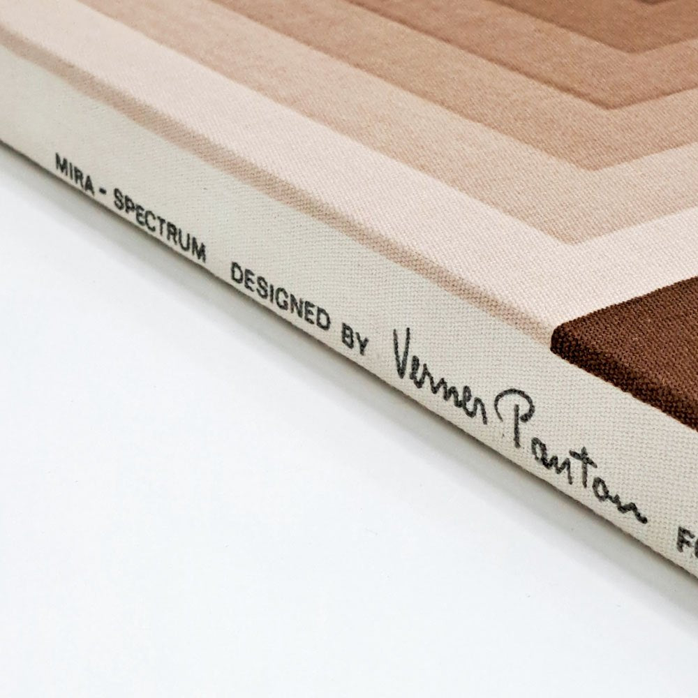 ヴェルナー・パントン Verner Panton ミラ エックス MIRA-X Mira-Spectrum スクエア SQUARE 103×73cm ブラウン系 コットン ビンテージ ファブリックパネル 希少 ●