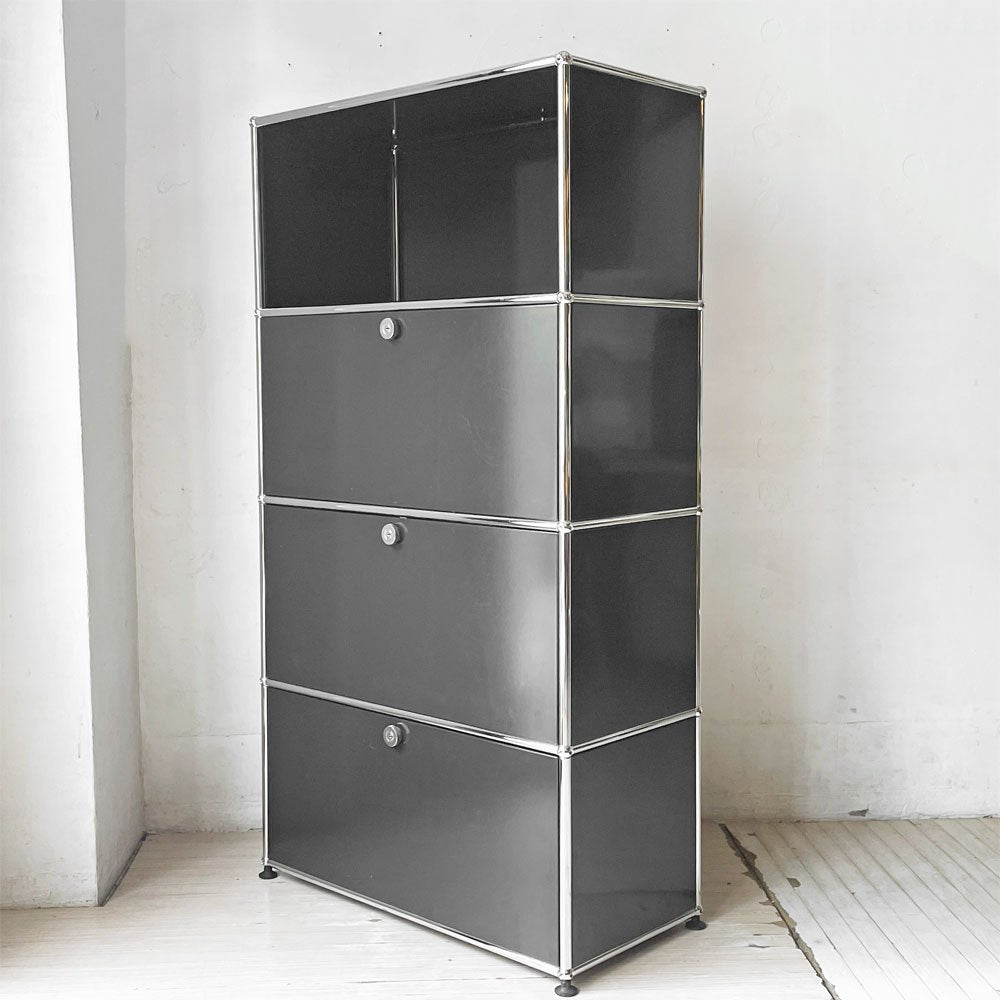 ユーエスエムハラー USM Haller モジュラーファニチャー Modular Furniture キャビネット シェルフ 1列4段 旧型 スイス ★