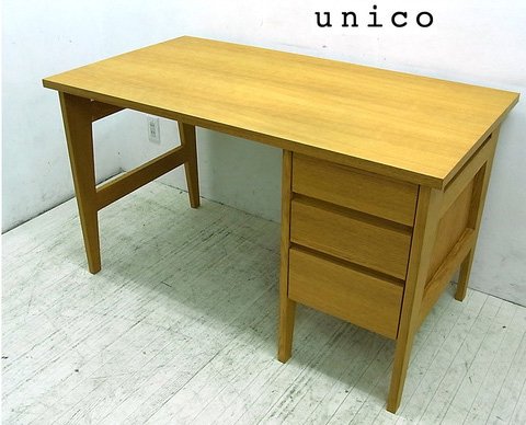 ● unico ウニコ CORSO コルソ 希少廃盤 片袖デスク オーク材