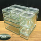 ●Vereinigte Lausitzer Glaswerke　”KUBUS”　ガラスキャニスター17pcs.セット　Wilhelm Wagenfeld
