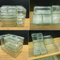 ●Vereinigte Lausitzer Glaswerke　”KUBUS”　ガラスキャニスター17pcs.セット　Wilhelm Wagenfeld