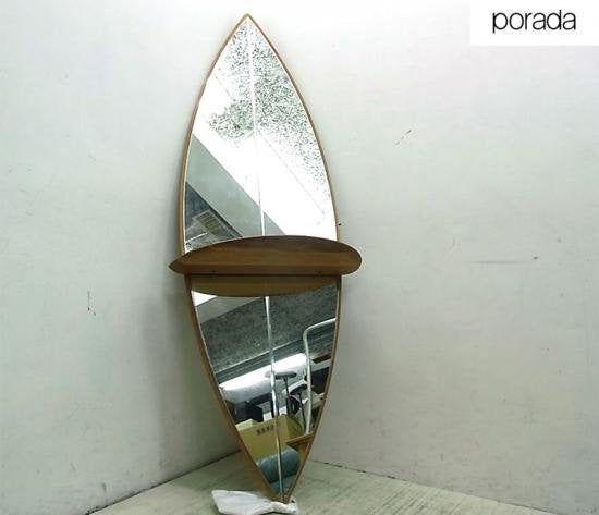 ● porada ポラダ " SURF2 MIRROR " サーフ2 ミラー チェリー材