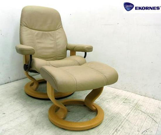 ■ Ｅkornes エコーネス ストレスレス チェア ディププロマット オットマン付  ラテ